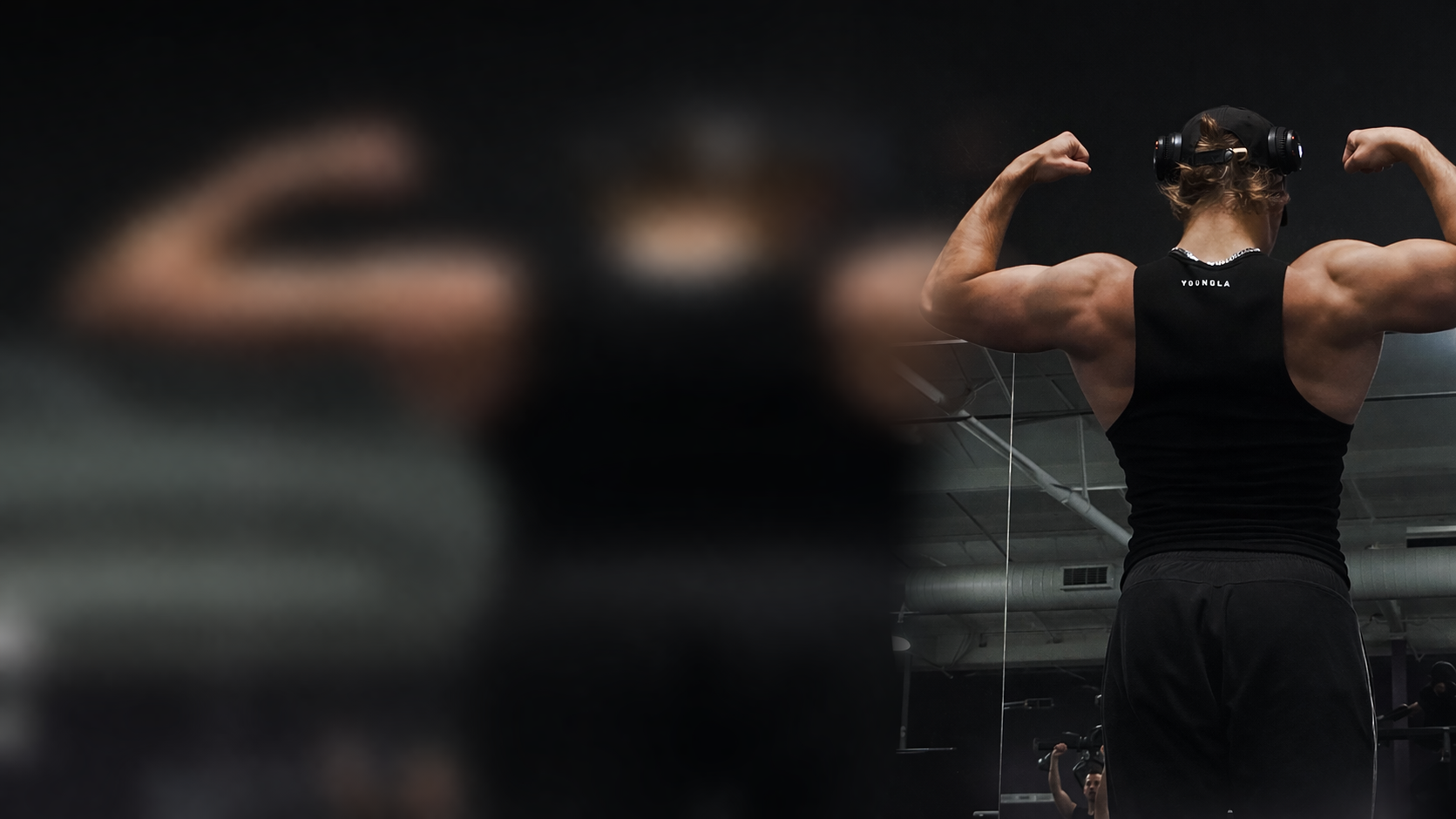 Athlete training in a gym